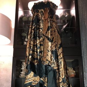 *SOLD Silk High Front Black/Gold Tub Dress